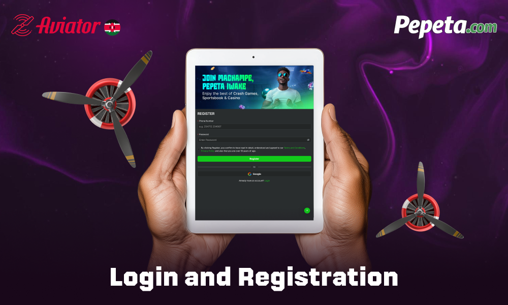 Pepeta Aviator features a simple and quick login and signup process