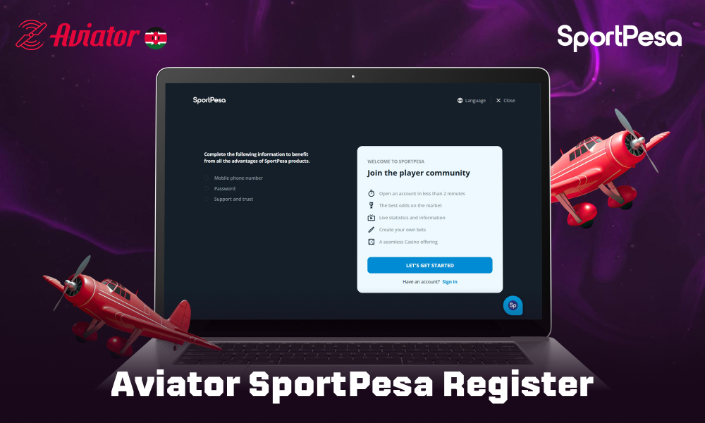 SportPesa Aviator features a simple signup process that lets players start betting and winning fast