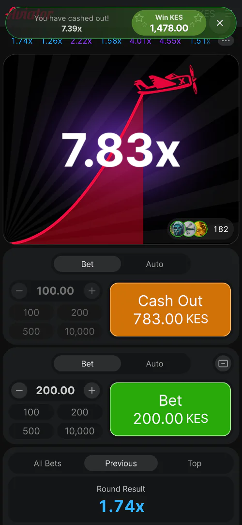 Withdrawing funds in the Aviator app