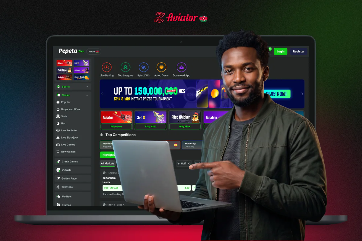 The Pepeta online platform offers users in Kenya the chance to play Aviator, both for free and for real money