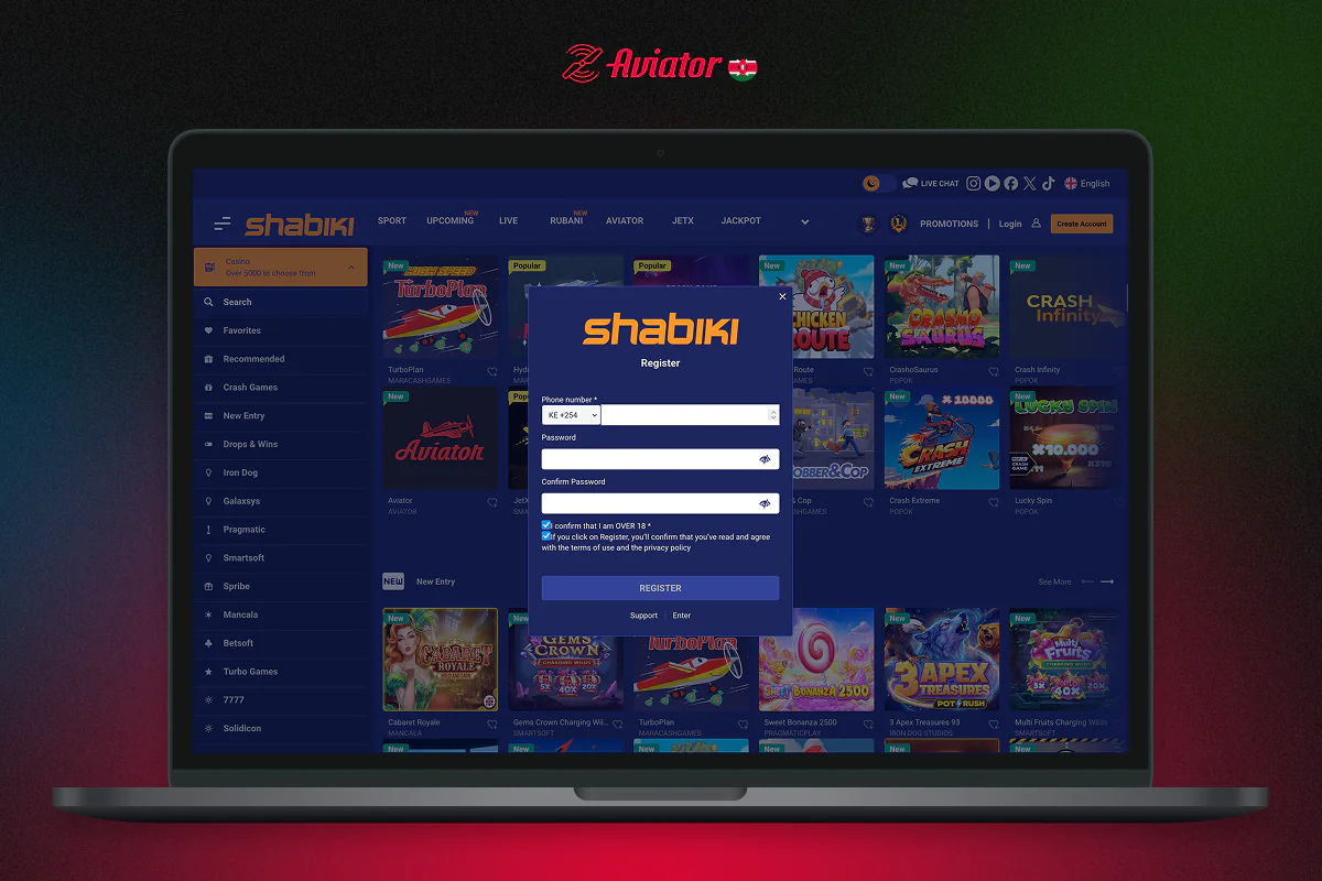 Registration on Shabiki is required if you want to play Aviator for real money